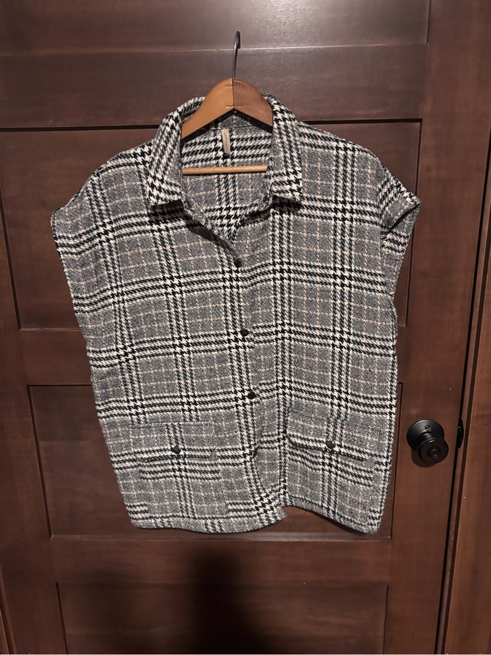 Soyaconcept Checked Short-Sleeve Button Vest